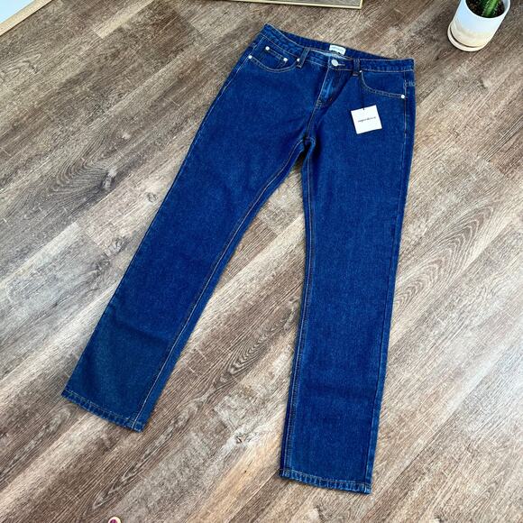 NWT Revolve Superdown Mia Jeans Straight Leg Dark Wash - Picture 2 of 7